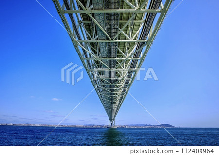 Akashi Kaikyo Bridge seen from the Awaji Island side Akashi Kaikyo Bridge seen from the Awaji Island side 112409964