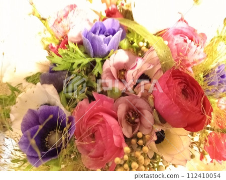 bouquet of colorful flowers, a floral composition arranged in a creative way. bouquet of colorful flowers, a floral composition arranged in a creative way. 112410054