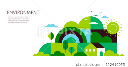 Environment, ecology, Earth day concept design. Banner, poster, abstract background in modern Environment, ecology, Earth day concept design. Banner, poster, abstract background in modern 112410055
