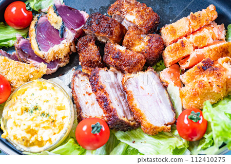 Food: Bonito cutlet and pork cutlet Food: Bonito cutlet and pork cutlet 112410275