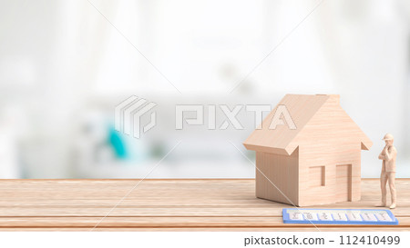 The Engineer and House wood for Building or property concept 3d rendering. The Engineer and House wood for Building or property concept 3d rendering. 112410499