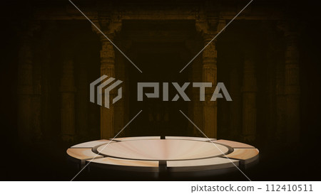 The stone podium for showcase or present concept 3d rendering. 112410511