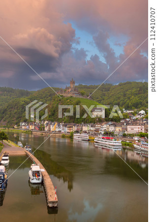 Cochem with Reichsburg castle, Germany Cochem with Reichsburg castle, Germany 112410707