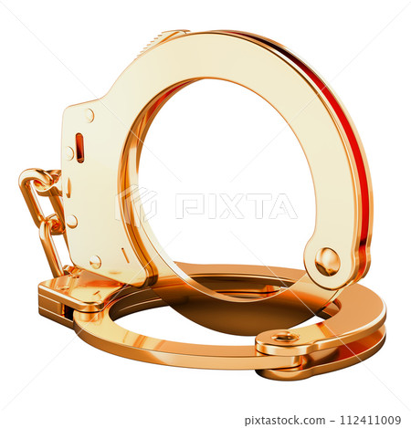 Golden Handcuffs, 3D rendering 112411009
