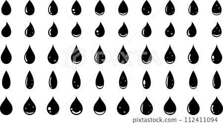 Set of monochrome water drop marks 112411094