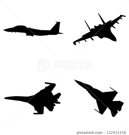 fighter plane icon vector 112411316