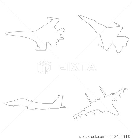 fighter plane icon vector 112411318