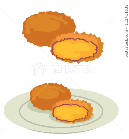 Sweet potato croquettes on a plate 112411635