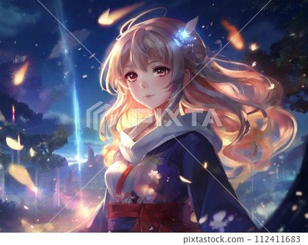 girl wearing Japanese clothes 112411683