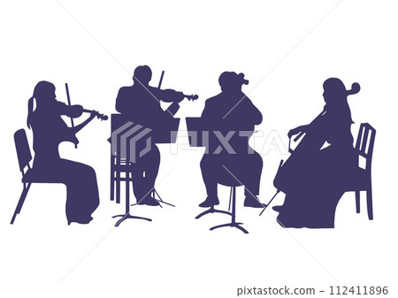 chamber music performance silhouette 112411896