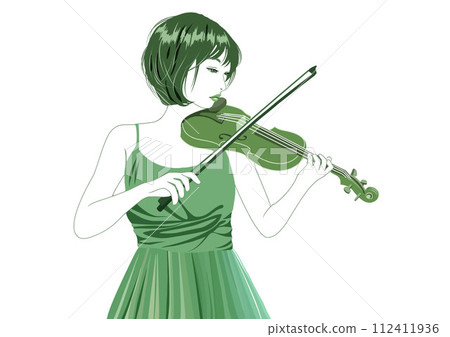 Illustration of a young woman playing the violin - Stock Illustration ...