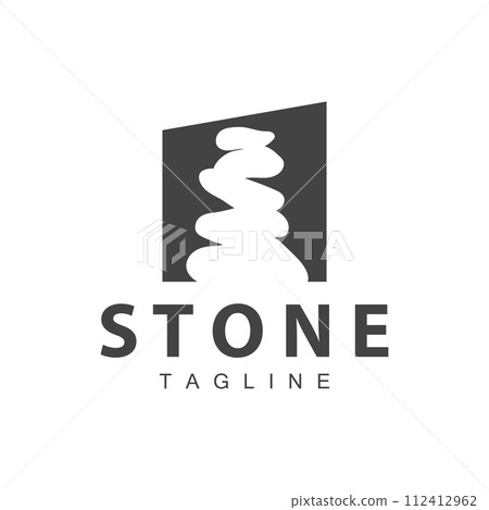 Stone Vector Logo, Stone Design Balance Milestone Vector Templet Symbol Illustration Stone Vector Logo, Stone Design Balance Milestone Vector Templet Symbol Illustration 112412962
