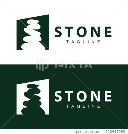 Stone Vector Logo, Stone Design Balance Milestone Vector Templet Symbol Illustration 112412963