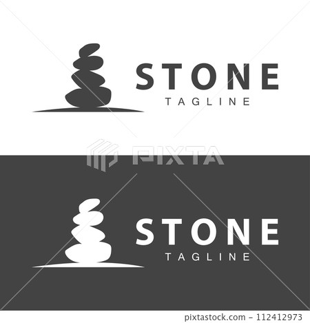 Stone Vector Logo, Stone Design Balance Milestone Vector Templet Symbol Illustration 112412973