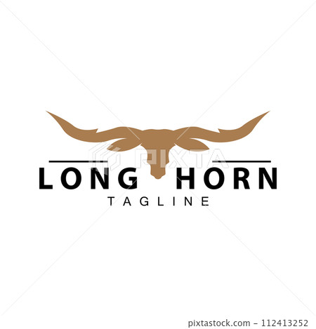Longhorn logo design vintage old bull texas western country black silhouette Longhorn logo design vintage old bull texas western country black silhouette 112413252