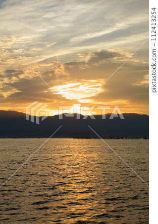 Evening view of Lake Biwa 112413254