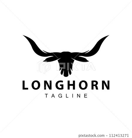 Longhorn logo design vintage old bull texas western country black silhouette Longhorn logo design vintage old bull texas western country black silhouette 112413271