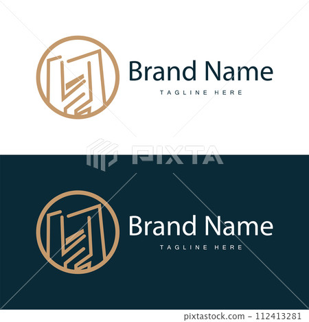 Alphabet letter h initial logo design simple product brand template 112413281