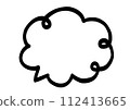 可愛的手寫雲形語音氣泡單色 112413665