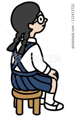 Vector illustration of a female student sitting on a chair 112413722