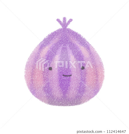 Cute purple onion illustration with face Cute purple onion illustration with face 112414647