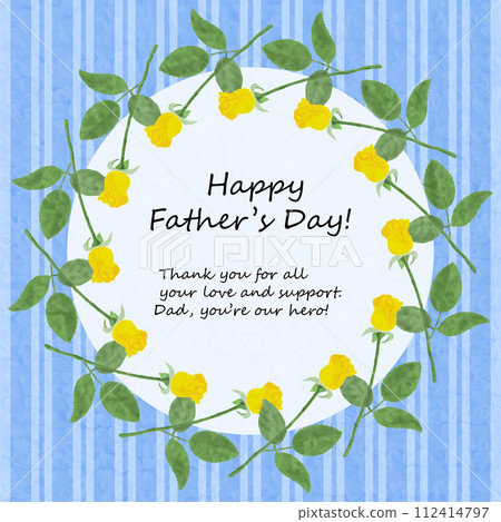 Yellow rose frame for fathers day 112414797
