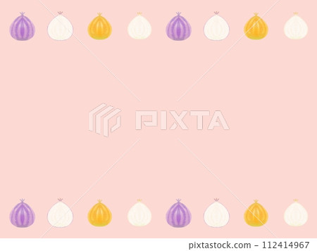 可愛的洋蔥插畫背景框架 112414967