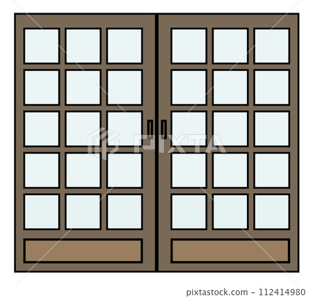 Illustration of a sliding indoor doorway used in a Japanese-style house Illustration of a sliding indoor doorway used in a Japanese-style house 112414980