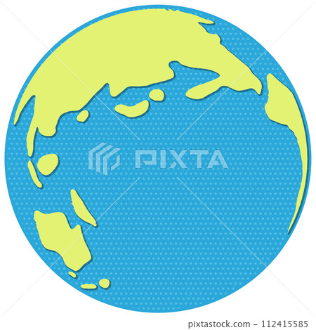 Cute globe illustration with dot pop pattern 112415585
