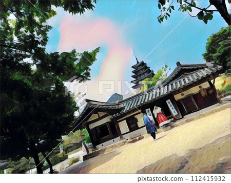 用顏料畫的風景 112415932