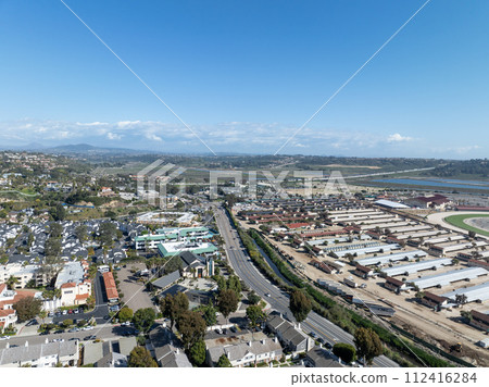 Aerial view of Solana Beach Town, San Diego, California USA 112416284