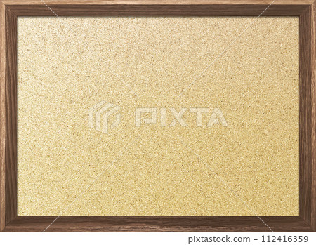 木框架中帶有棕色邊框的細軟木板的背景圖像 112416359