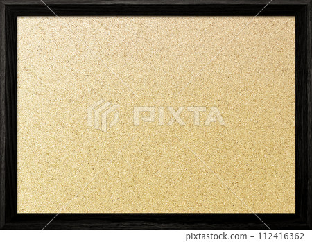 Background image of a fine corkboard with a black border in a wooden frame 112416362
