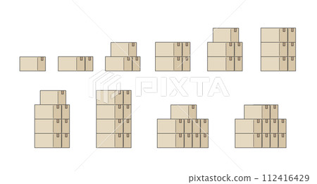 簡單堆疊紙板插畫素材-從1到10 112416429