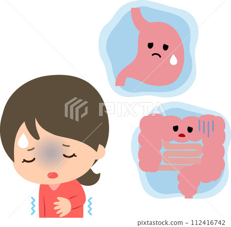 A woman whose body is cold and whose stomach and intestines are unwell 112416742