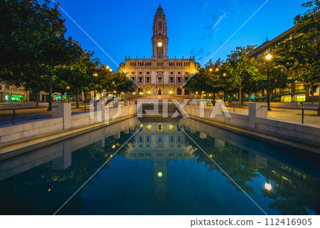 porto city hall, a neoclassic landmark located in porto, protugal 112416905