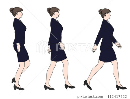 穿著西裝的女人行走的女商人插圖集 穿著西裝的女人行走的女商人插圖集 112417322
