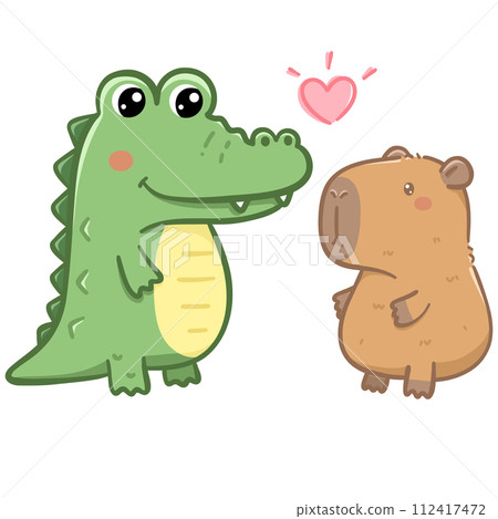 Capybara and crocodile Capybara and crocodile 112417472