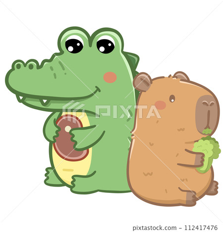 Capybara and crocodile Capybara and crocodile 112417476