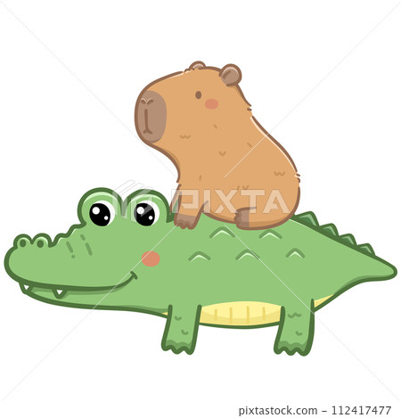 Capybara and crocodile Capybara and crocodile 112417477