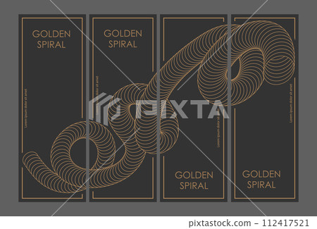 The golden spiral. A set of designs for a composite cover, banner, poster. Template for interior decoration, creative ideas, creativity and design The golden spiral. A set of designs for a composite cover, banner, poster. Template for interior decoration, creative ideas, creativity and design 112417521