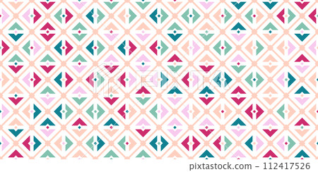 Colorful seamless pattern. Composition of colored geometric elements for backgrounds, textures, prints and creative design 112417526