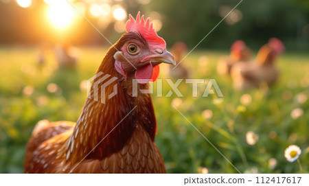 chicken head close up portrait 112417617