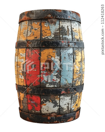Old wooden barrel isolated 112418263