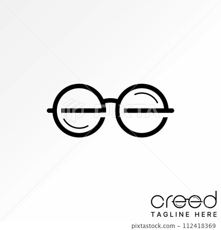 Logo design graphic concept creative premium vector stock sign letter initial EE font like eye glasses sunglasses vision. Related to typography optic 112418369