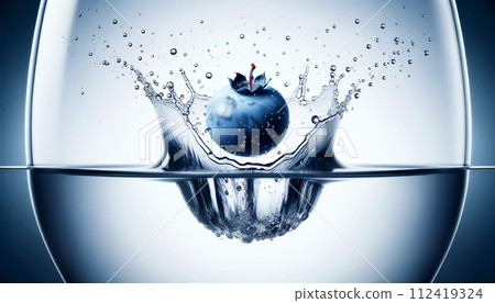 Delicious fruit blueberry Blueberry in water Blueberry dancing with water drops Commercial blueberry pictures Blueberry dancing with water droplets 112419324