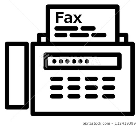Illustration of a fax machine that can send and receive texts and documents Illustration of a fax machine that can send and receive texts and documents 112419399