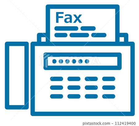 Illustration of a fax machine that can send and receive texts and documents 112419400