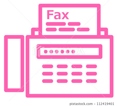 Illustration of a fax machine that can send and receive texts and documents Illustration of a fax machine that can send and receive texts and documents 112419401