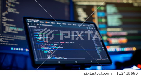 Digital technology industry concept development of programming and coding technologies. Digital technology industry concept development of programming and coding technologies. 112419669